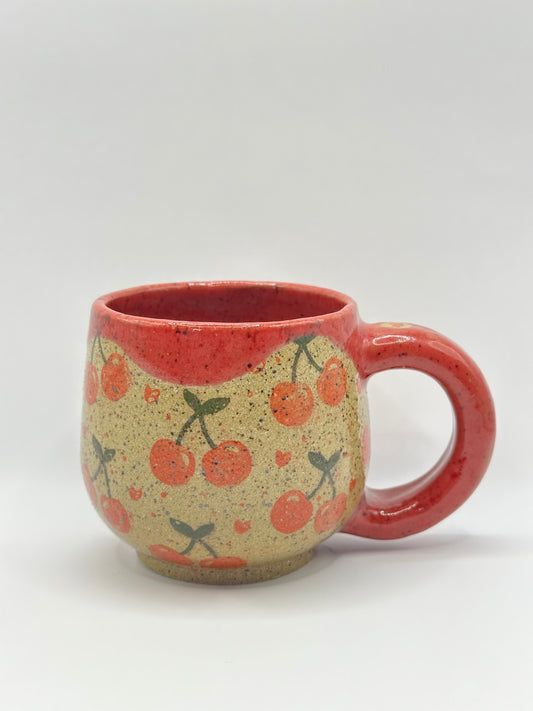 Mug 8 oz - Cherries Red