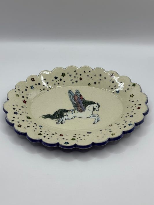 Oval Scalloped Dish - Pegasus Stars - Purple