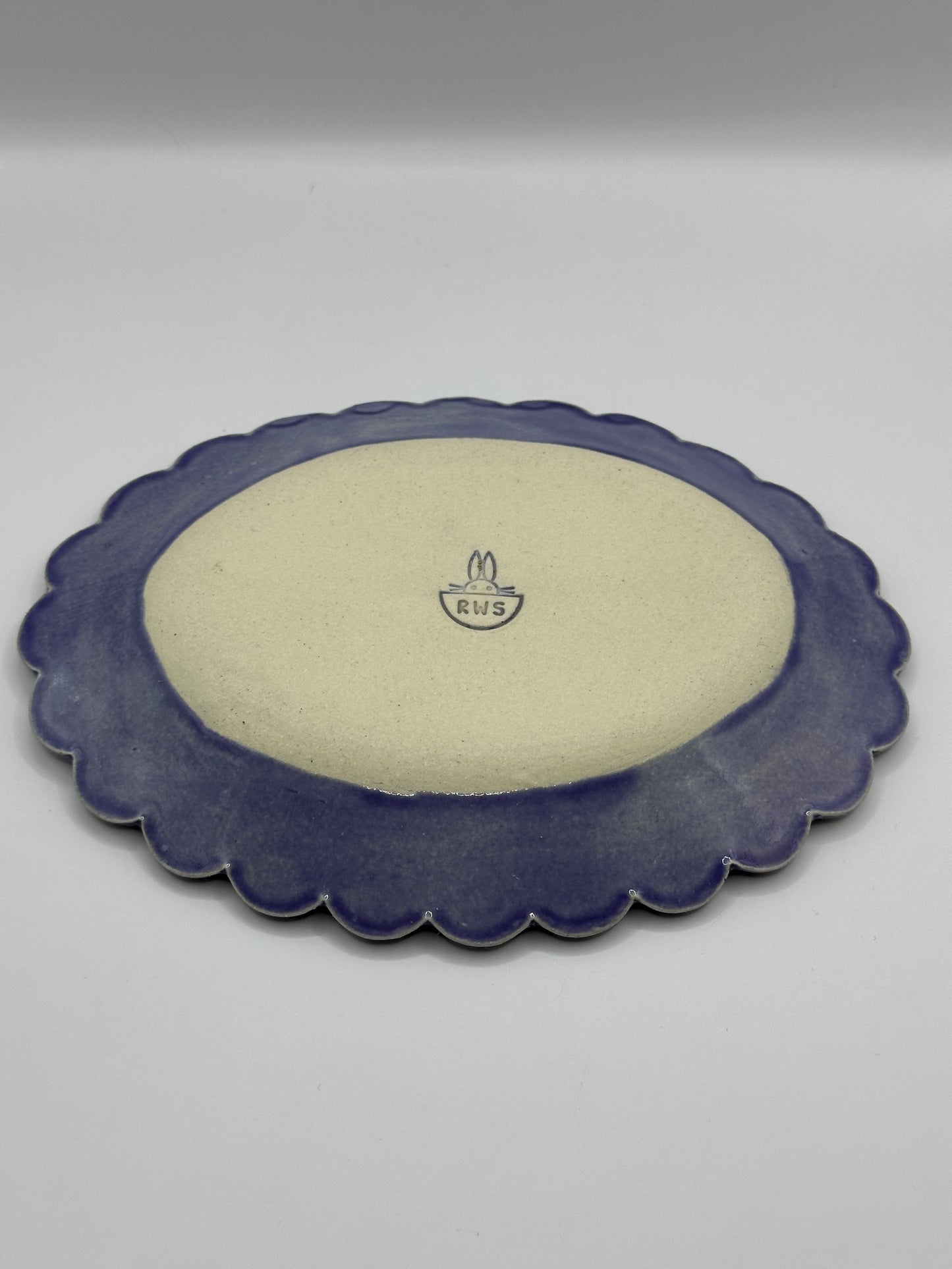 Oval Scalloped Dish - Pegasus Stars - Purple