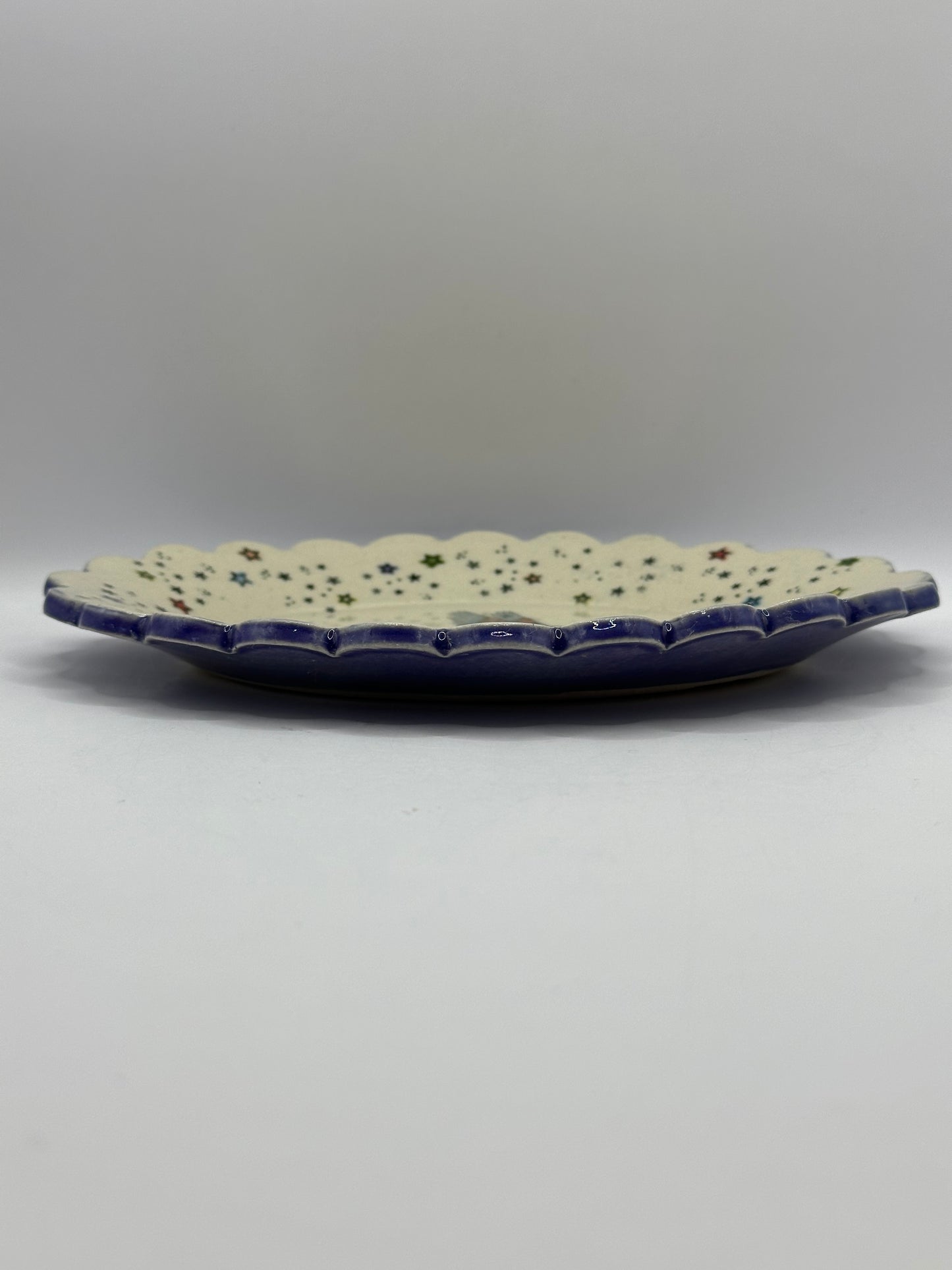 Oval Scalloped Dish - Pegasus Stars - Purple