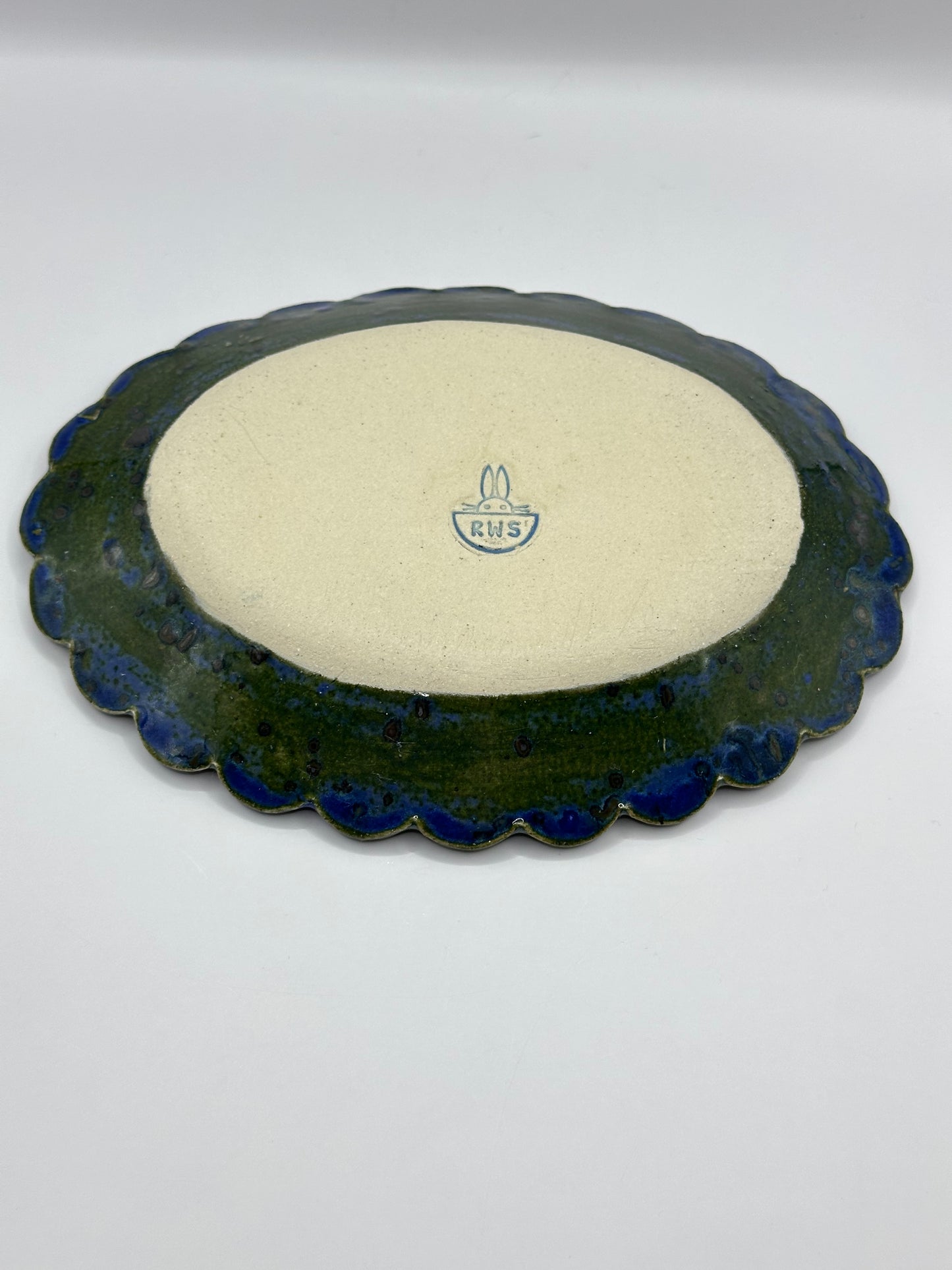 Oval Scalloped Dish - Loch Ness Water - Midnight Rain