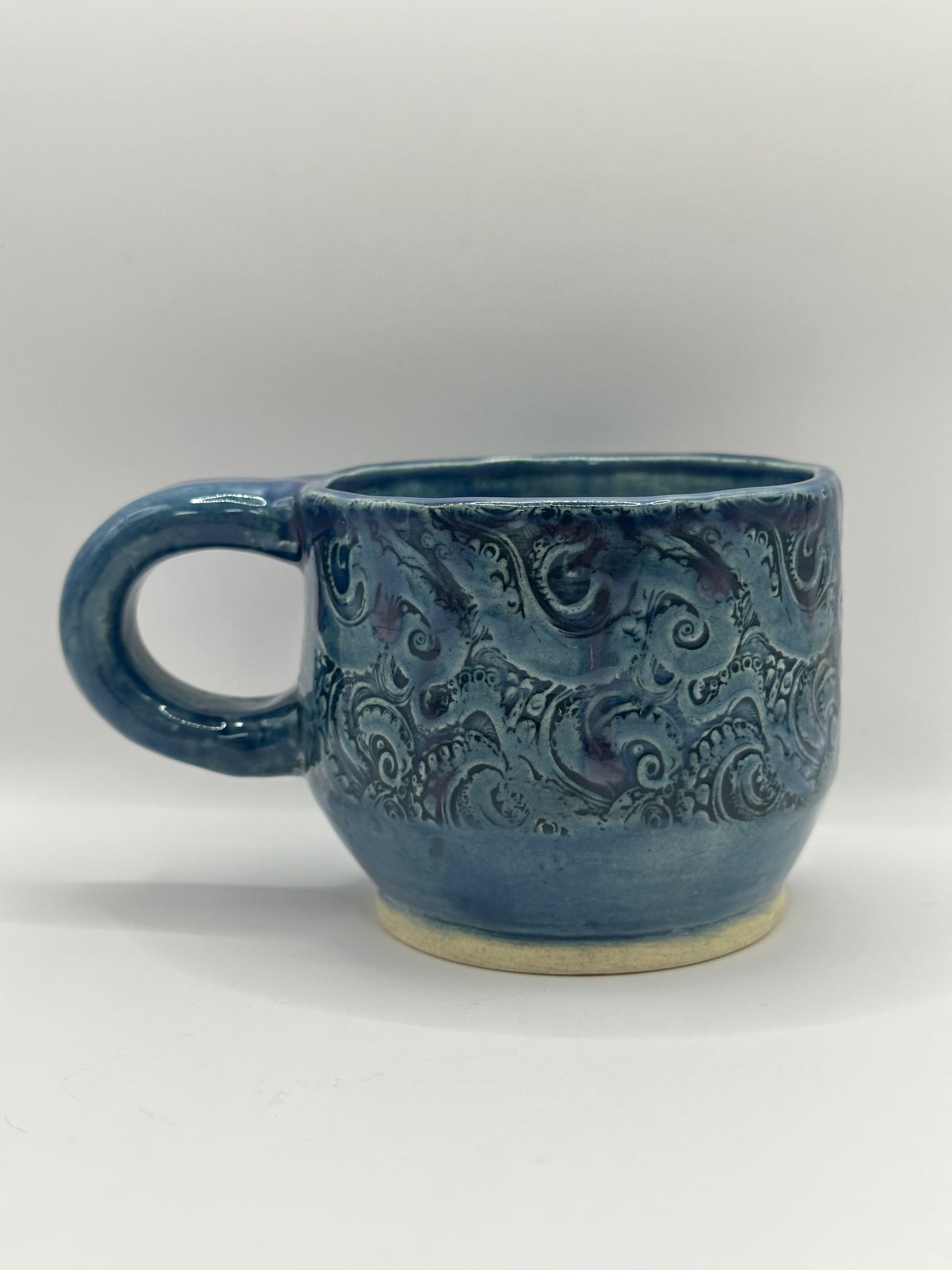 Mug 8 oz - Textured Octotangle Blue