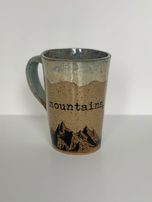 Mug 16 oz - Mountains, please -multiple colors