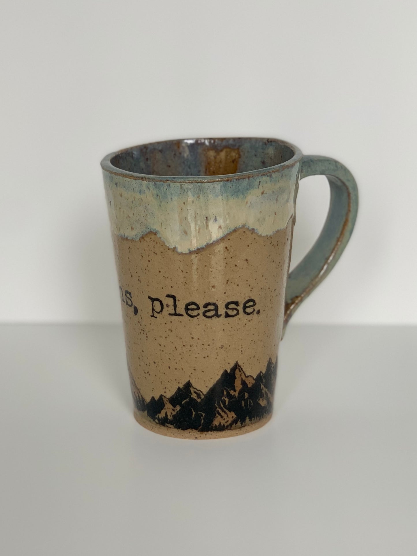 Mug 16 oz - Mountains, please -multiple colors