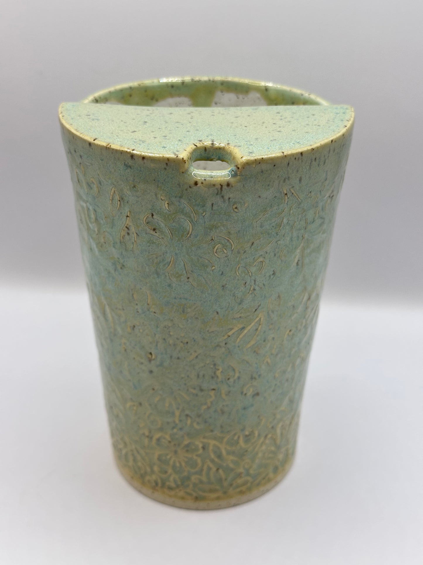 Travel Cup 16 oz - Textured Flowers - Sand & Sea