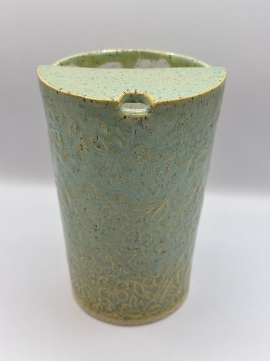 Travel Cup 16 oz - Textured Flowers - Sand & Sea