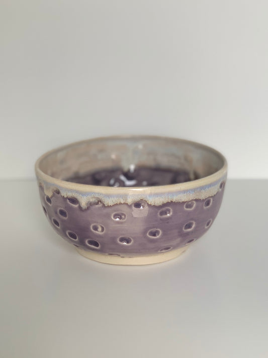 Bowl - Grape & White Pebble