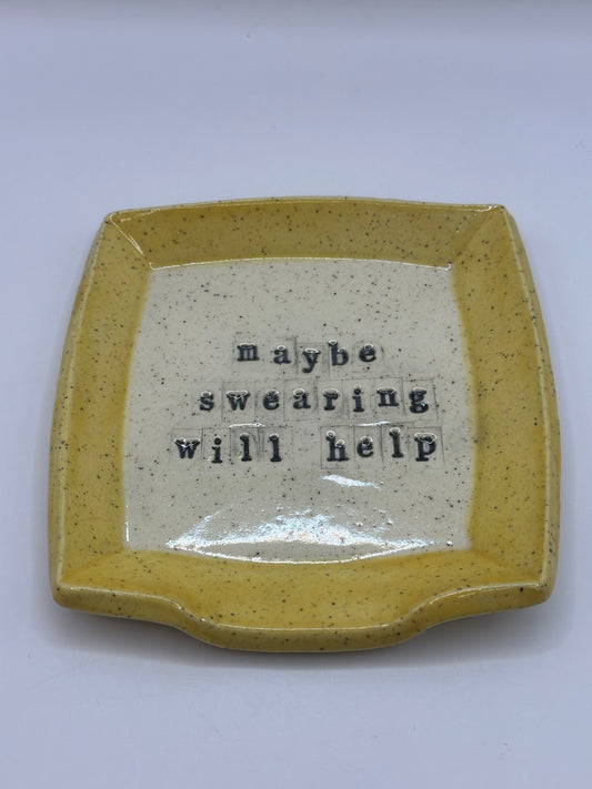 Spoon Rest Square - Maybe swearing will help - multiple colors