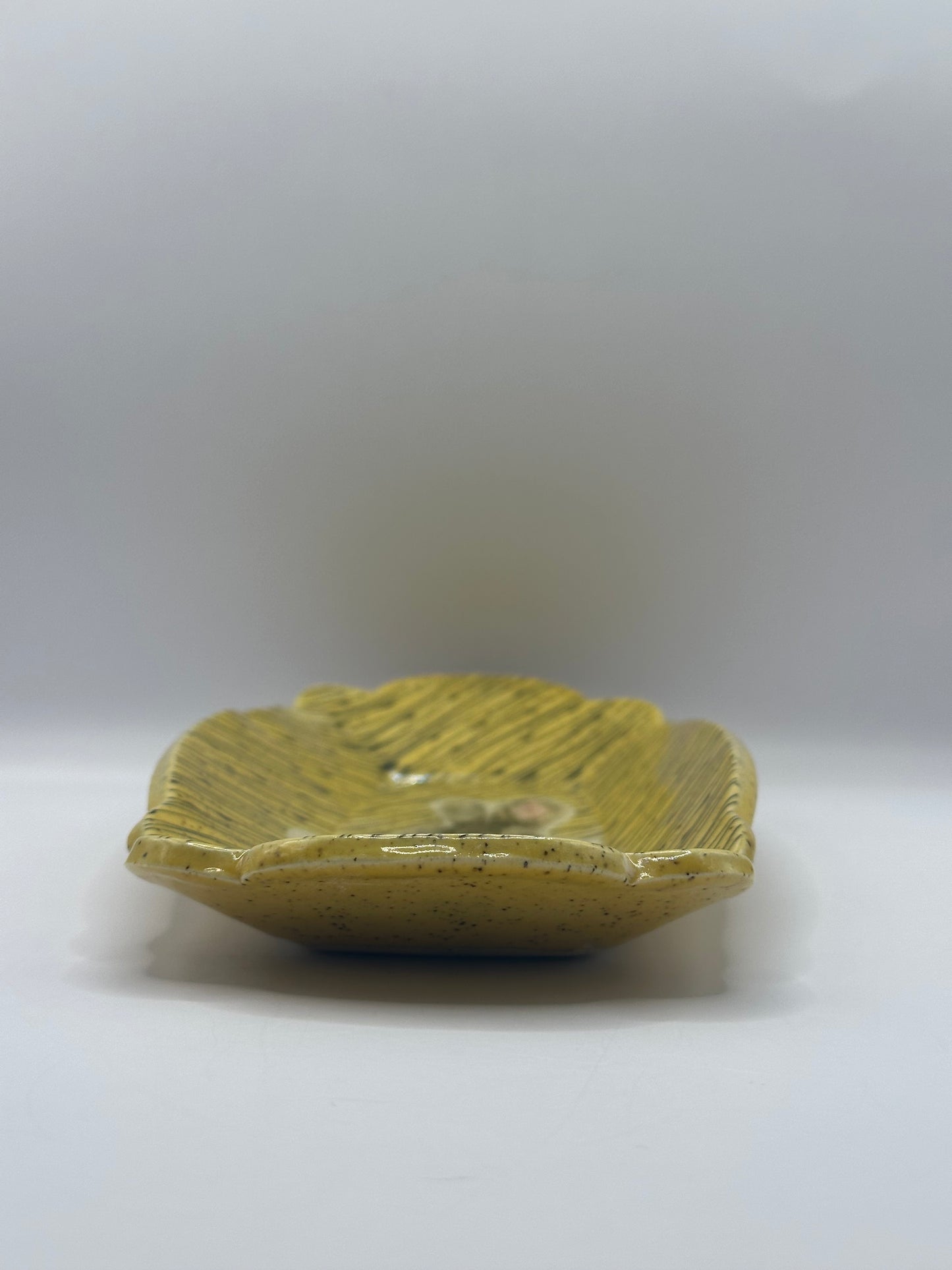 Rectangular Dish - Rabbit Reeds - Yellow