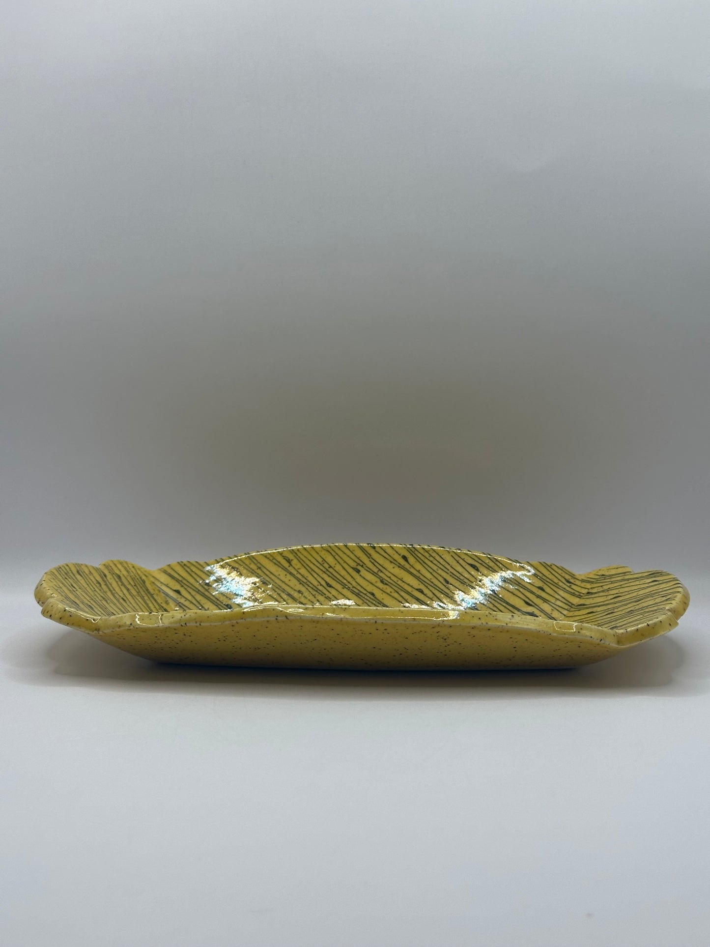 Rectangular Dish - Rabbit Reeds - Yellow