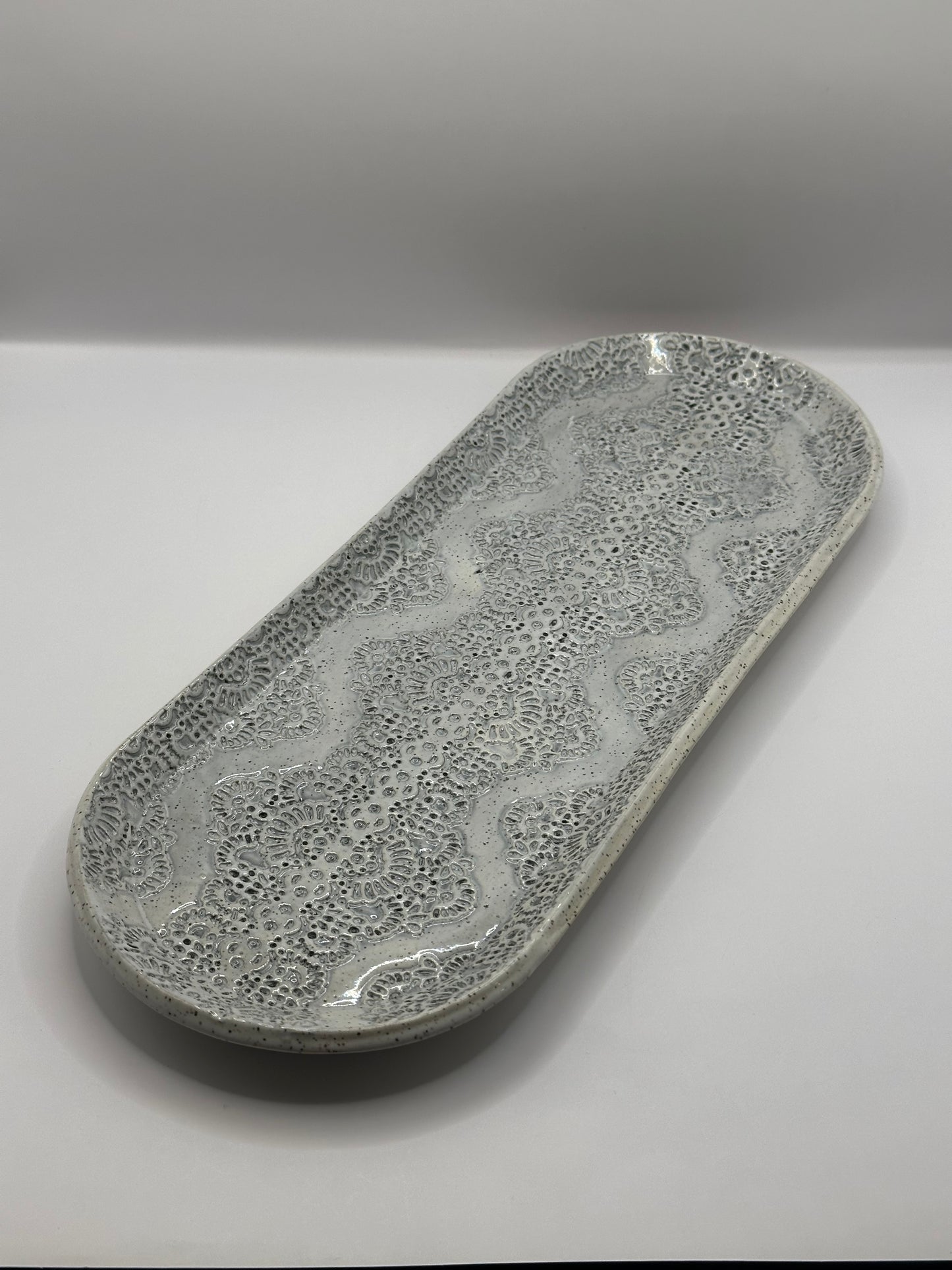 Oblong Dish Large - Textured Lace - Multiple Colors