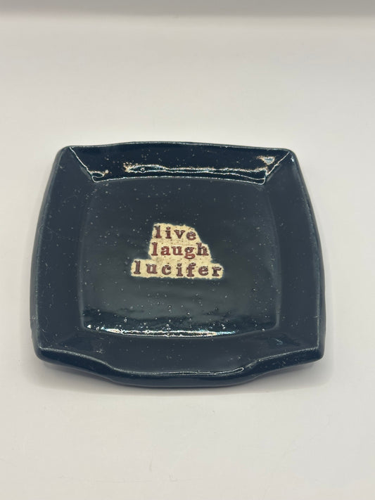 Spoon Rest Square - Live Laugh Lucifer - Black