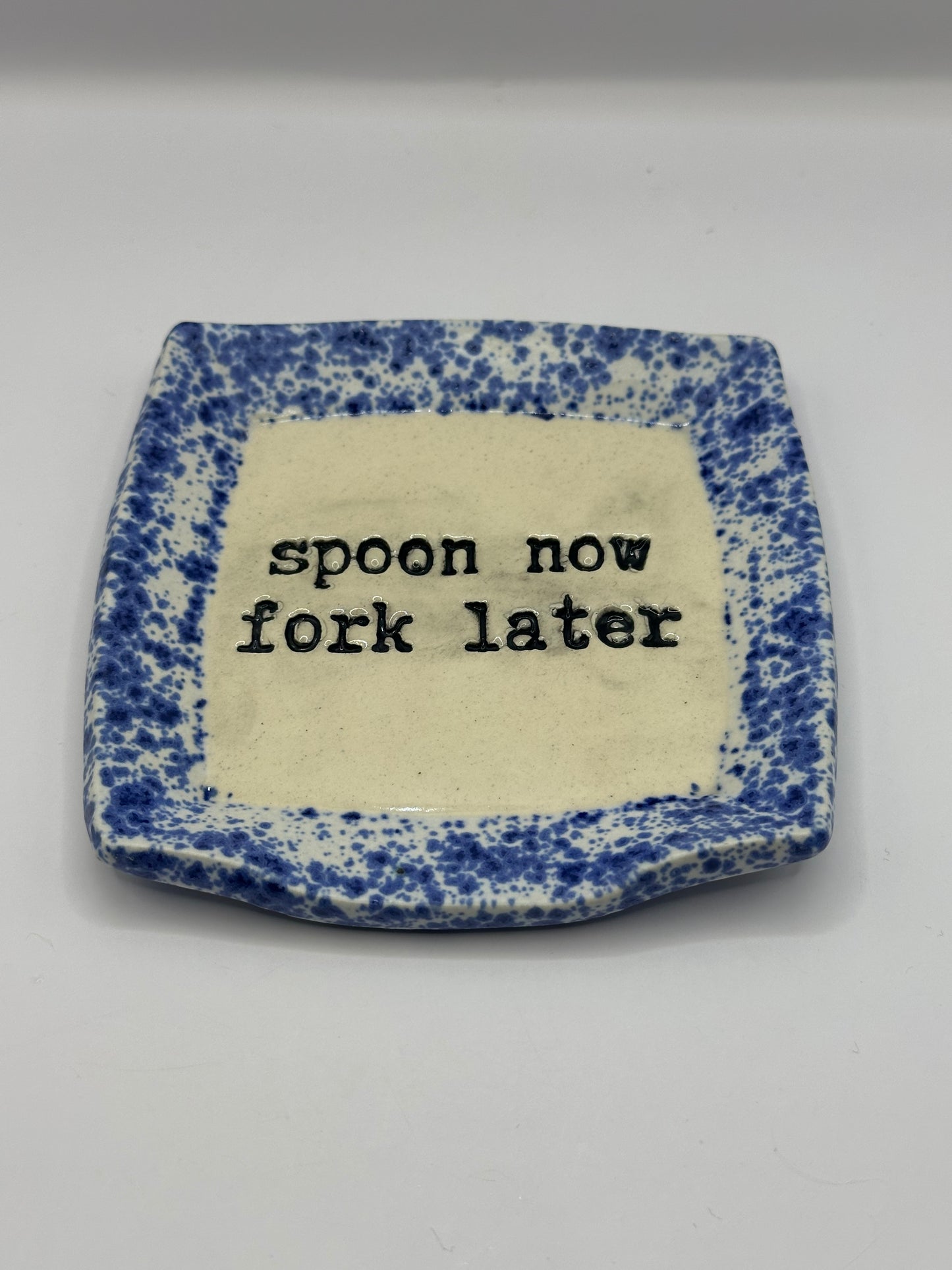 Spoon Rest Square - Spoon now fork later - multiple colors