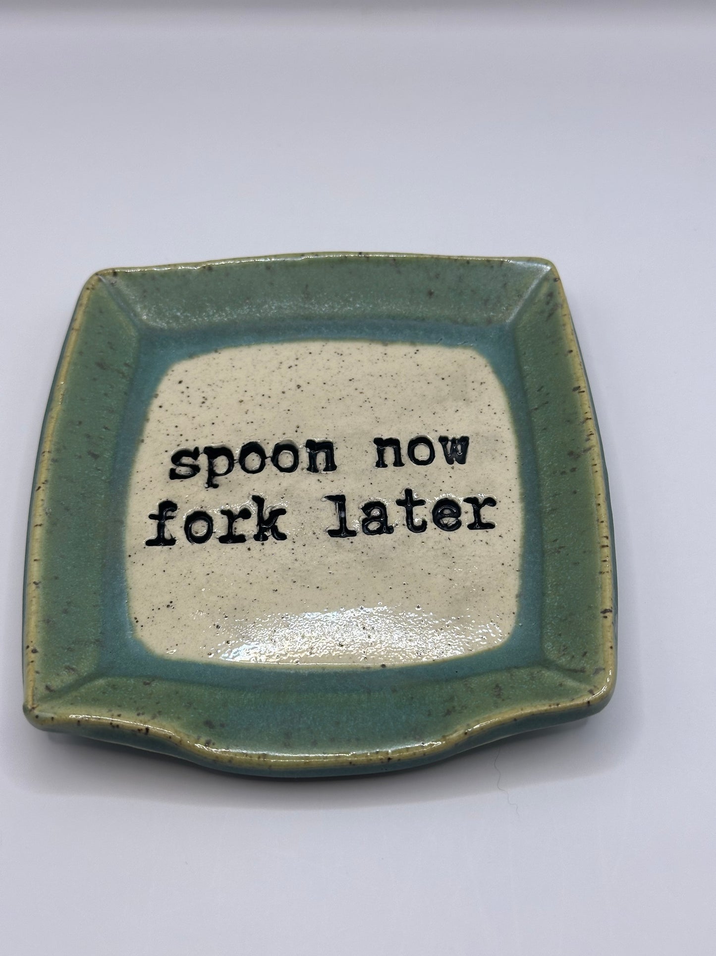 Spoon Rest Square - Spoon now fork later - multiple colors