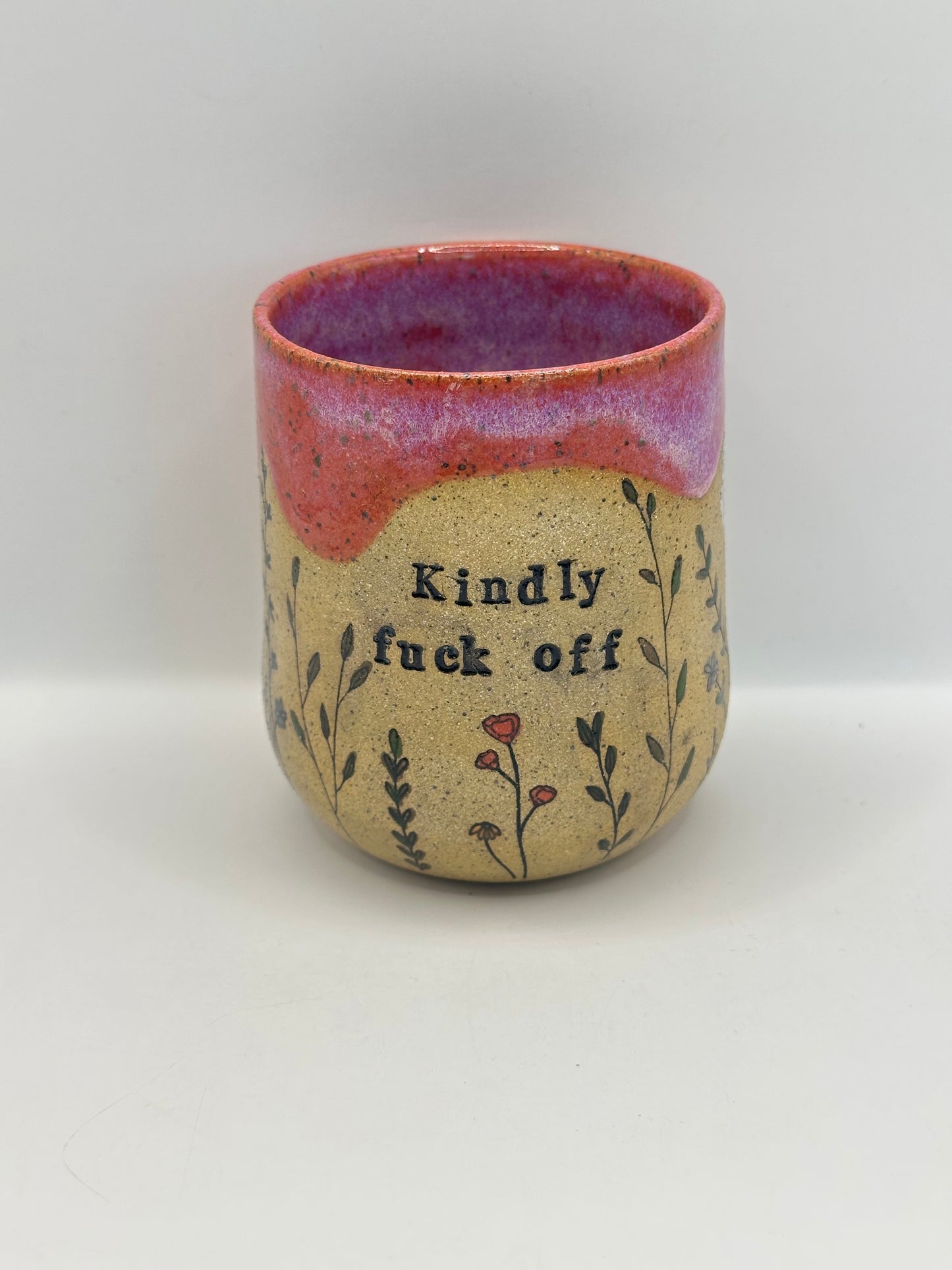 Thumb Mug 10 oz - Kindly Fuck Off - multiple patterns/colors