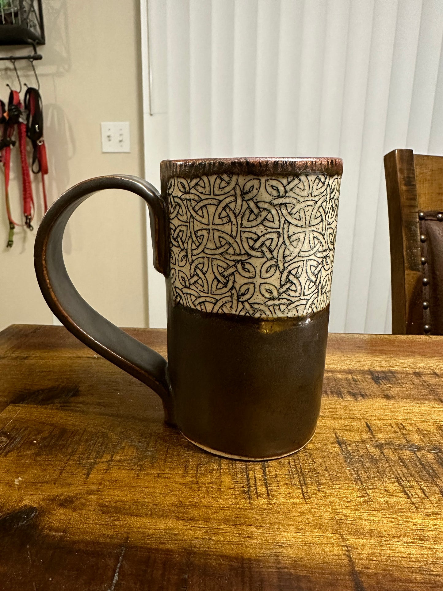 Mug - Celtic Knotwork Black Walnut & Copper